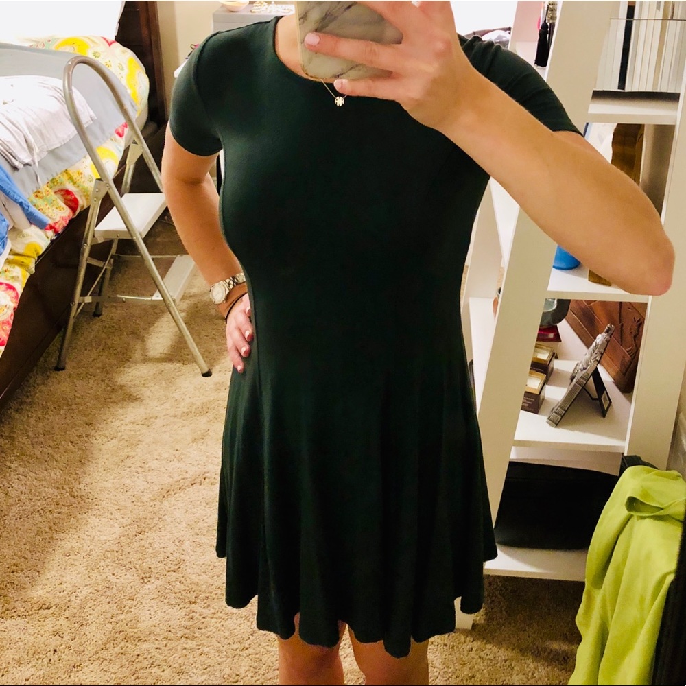 Forever 21 green skater dress (small)